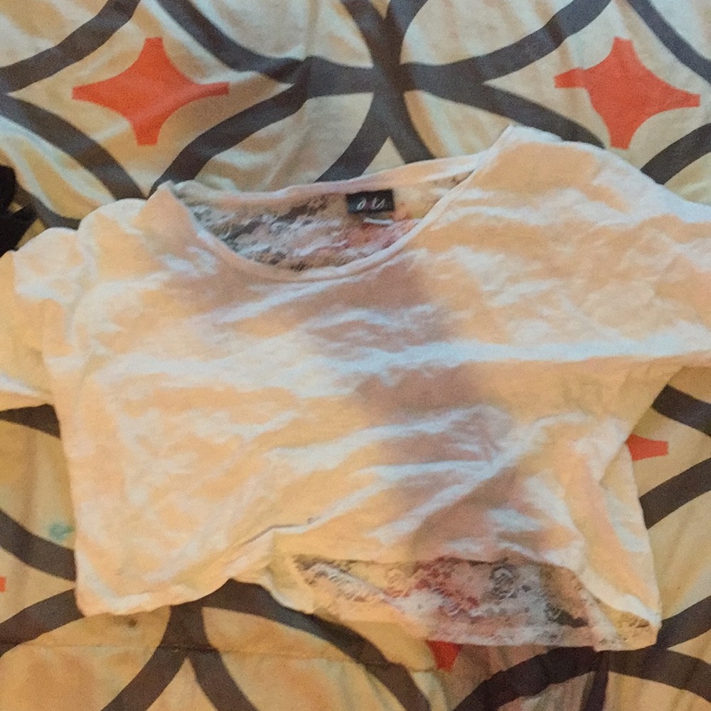 White rose crop top